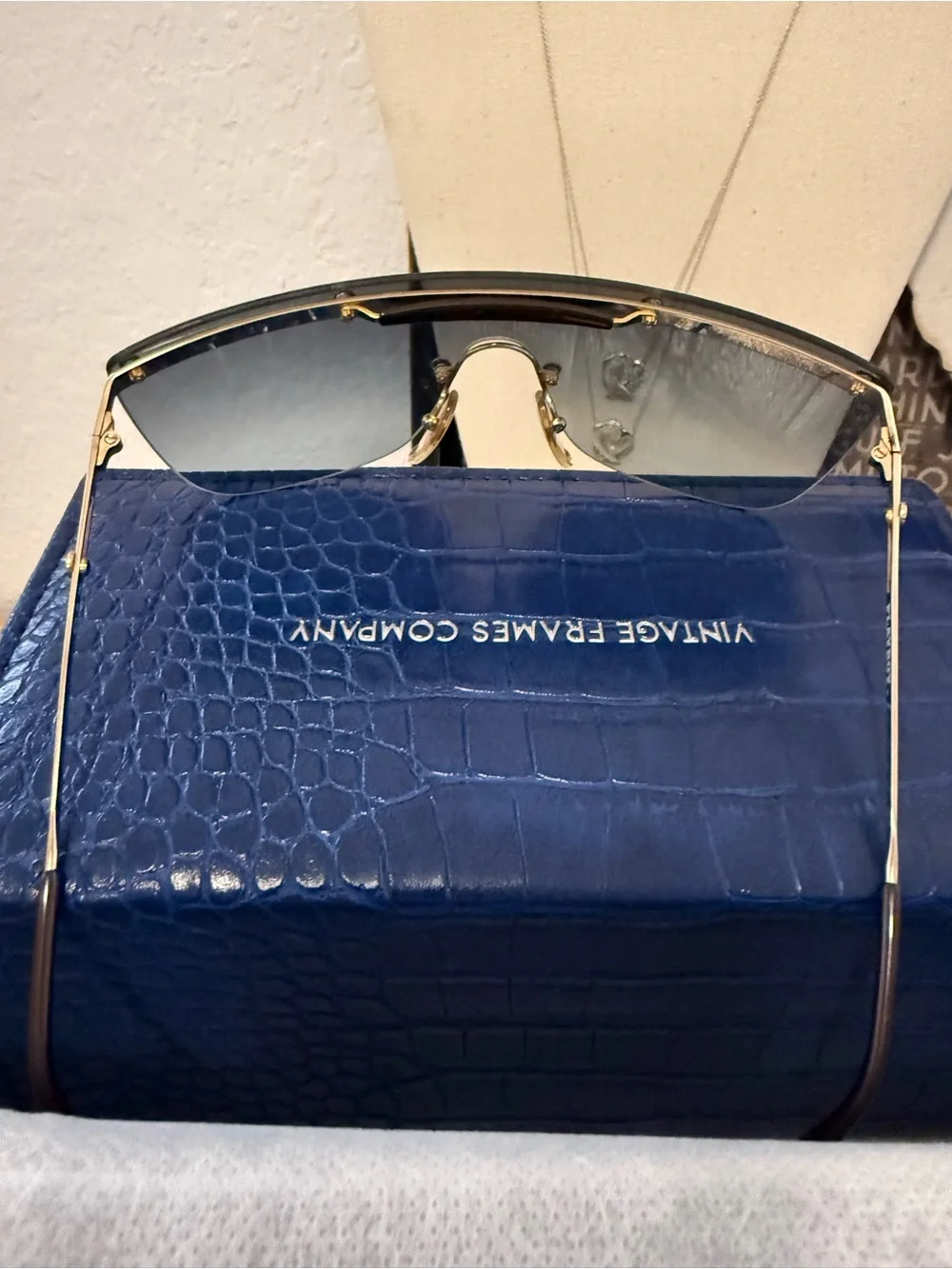 1980’s Playboy Hugh Hefner shields sunglasses